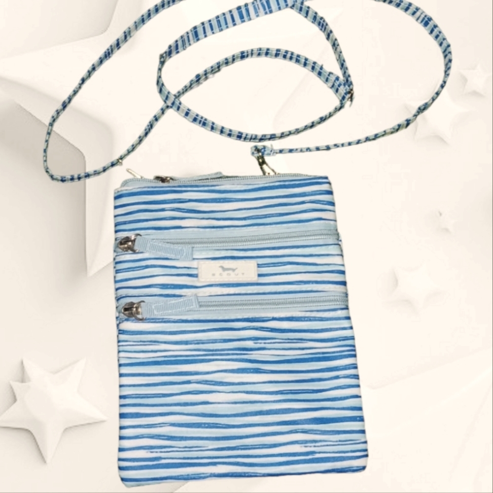 SCOUT SMALL BLUE/WHITE CROSSBODY BAG